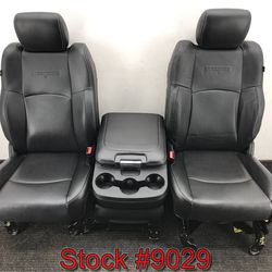 Black Leather Heated Front Seats For A 2012 Through 2022 Dodge Ram Bucket Seat Stock #9029