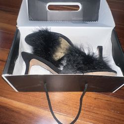 Fashion Nova Feathery Fancy Heeled Sandal