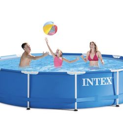 Intex 12’ X 30 Metal Frame Above Ground  Pool With Filter