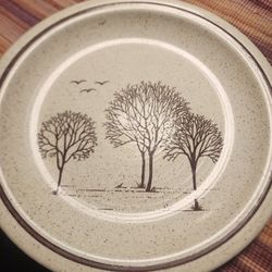 Vintage Homespun Stonecast Plate