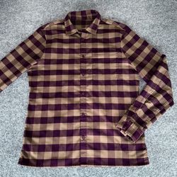 Lululemon Flannel Button Up Long Sleeve Plaid Shirt Casual Mens Medium