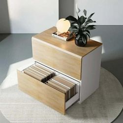 2 Drawer Lateral File Cabinet, 31W*28H Wood Filing Cabinet with Anti-tilt Mechanism, Home Office Storage Filing for Letter, A4 & Legal Size, Light Wal