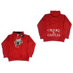 Crooks & Castles Red Medusa Pullover Hoodie Sweatshirt Mens Medium New