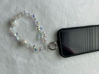 Crystal Pearl Beaded Phone Wrist Strap