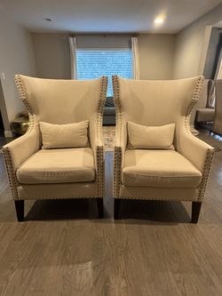Beige Wingback Chairs