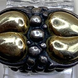 Ann King Size 6.5 Womens 925 Silver/18K Gold Ring