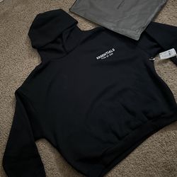 Fear of god black essential hoodie