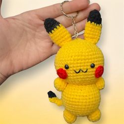Pikachu The Electric Mouse Pokemon Keychain Crochet