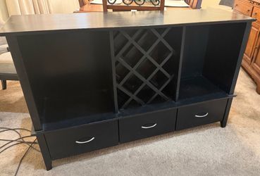 Black Sideboard with Wine Rack and drawers