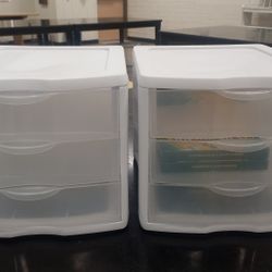 Sterilite white plastic 3 drawer storage