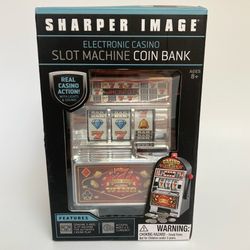 New Sharper Image Electronic Casino Slot Machine Coin Bank 