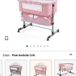 Pink-bedside Crib