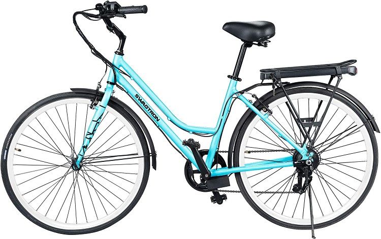 Swagtron EB-9 Electric Lady Cruiser Bike, 29"/700cc Wheels, 36V 7.5Ah Removable Battery