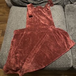 maroon overall dress