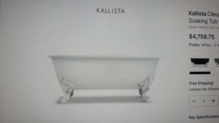 Brand New Kallista /Kohler Freestanding TUB