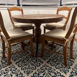 Ballard Design - Round Dining Table with Pedestal Base & 4 Chairs