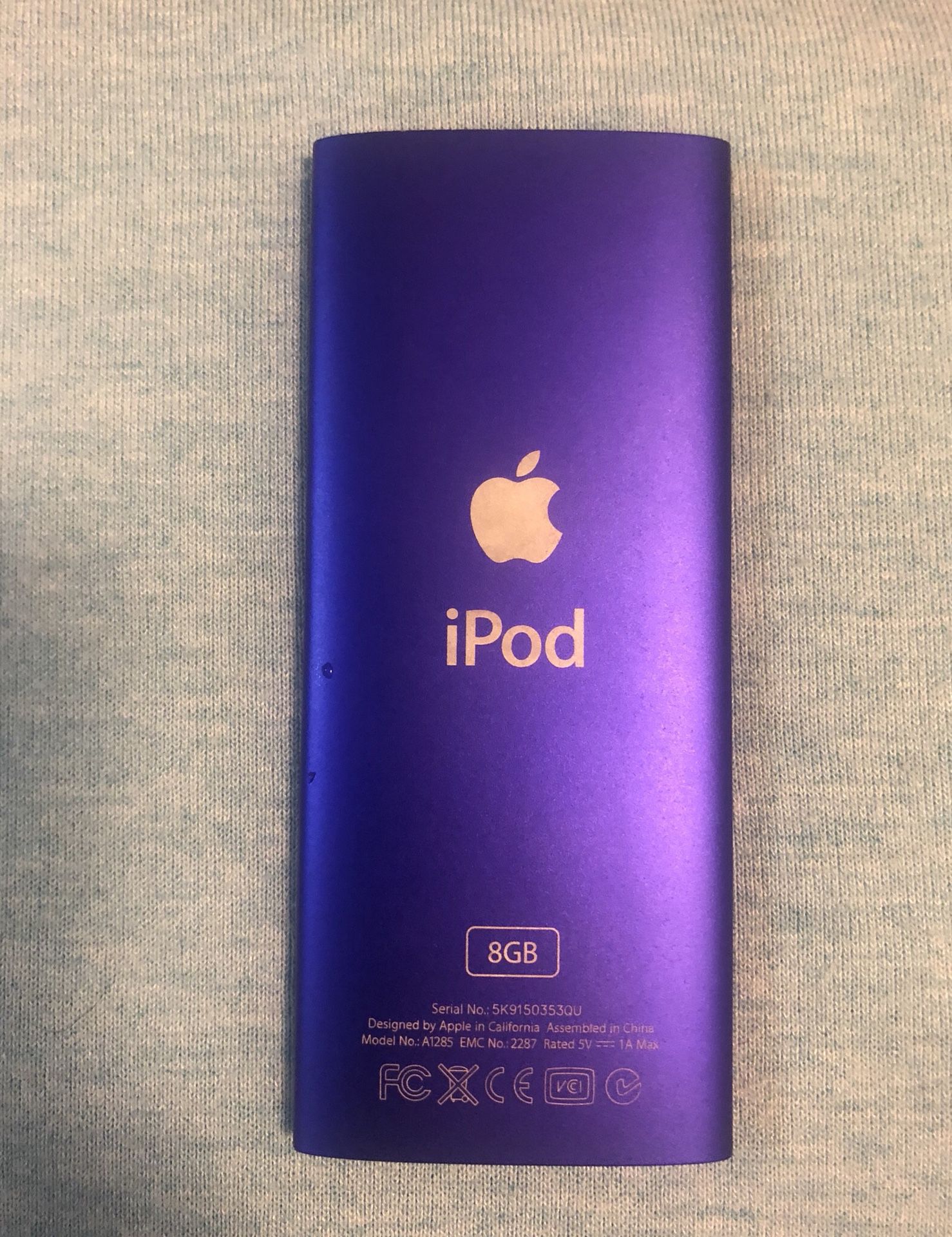 5th generation 8GB iPod, purple