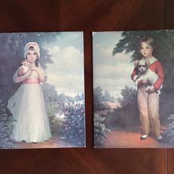 Vintage “Master Simpson” and “Chums” Prints on Cardboard 