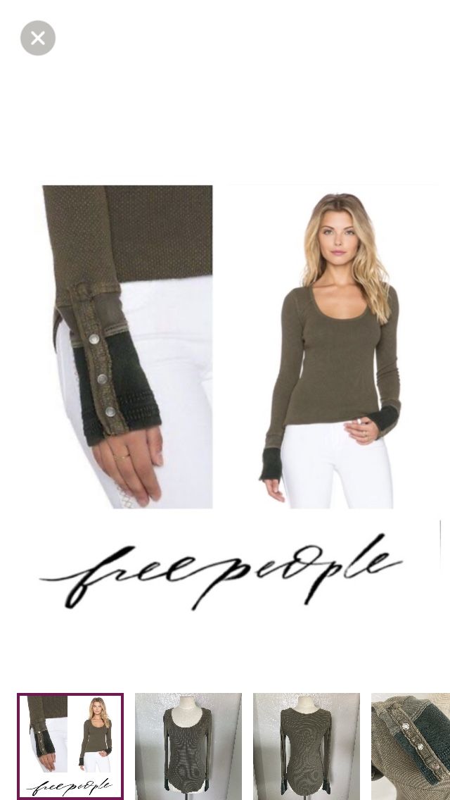 Free People Newbie Thermal Sunni Valley Cuff in olive