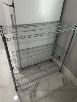 IKEA OMAR galvanised wire shelving unit - Assembled