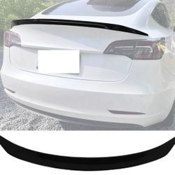 17-23 Tesla Model 3 Rear Trunk Spoiler Tail Wing Lip Gloss Black