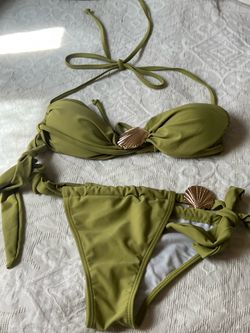 Olive color two piece swimsuit