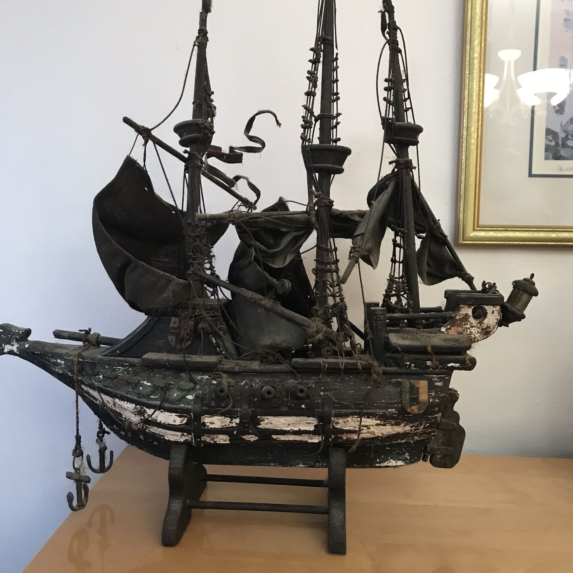1920s Antique Handmade Ghost Pirate Ship/ Silver Mermaid. I got it from a man’s grandfather that got it from some immigrants that came here on a same