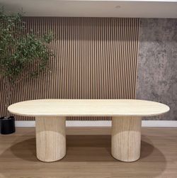 Travertine dining table