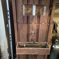 customized beverage dispenser constructed from reclaimed wood-kegerator With Tank