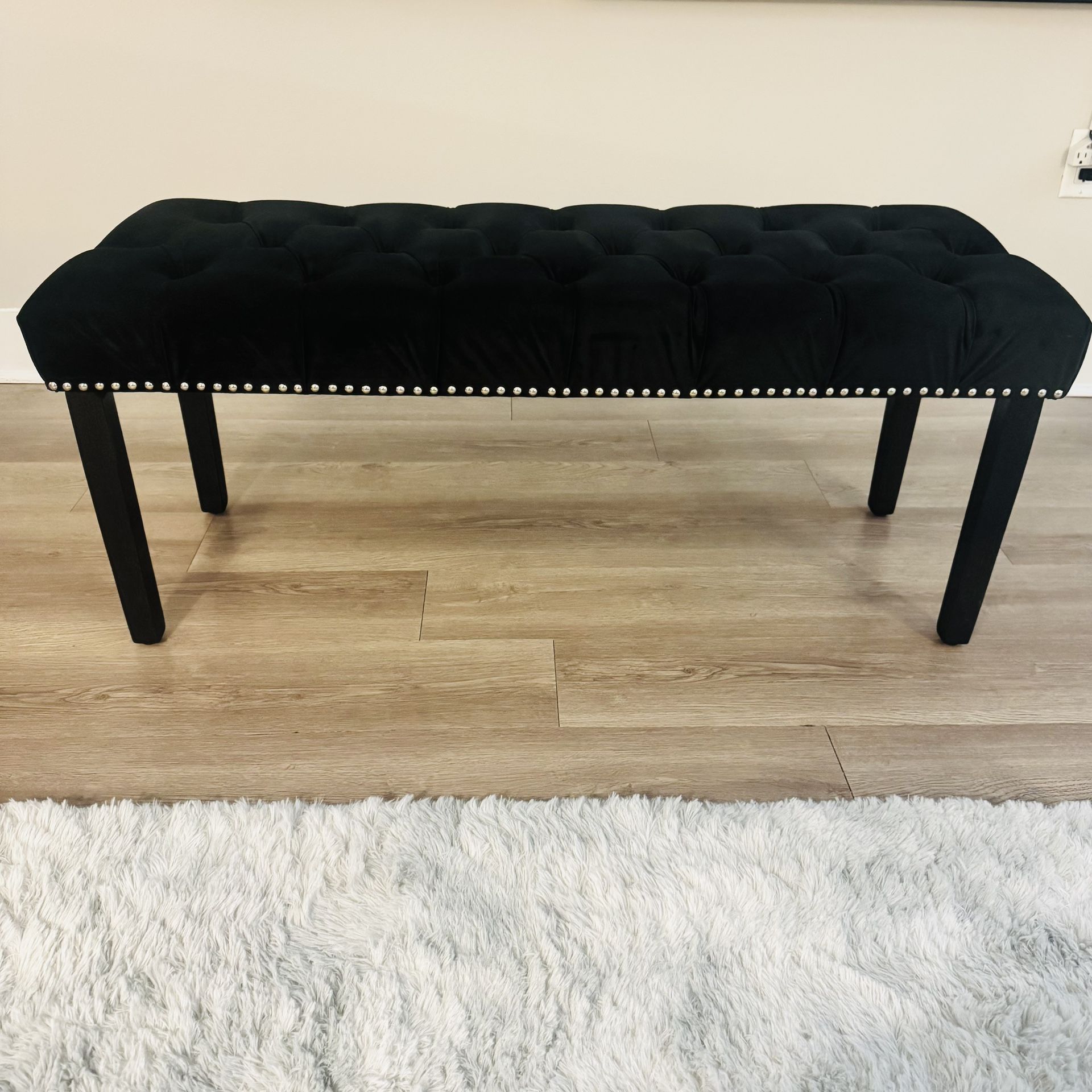 Button-Tufted Ottoman Bench Chair