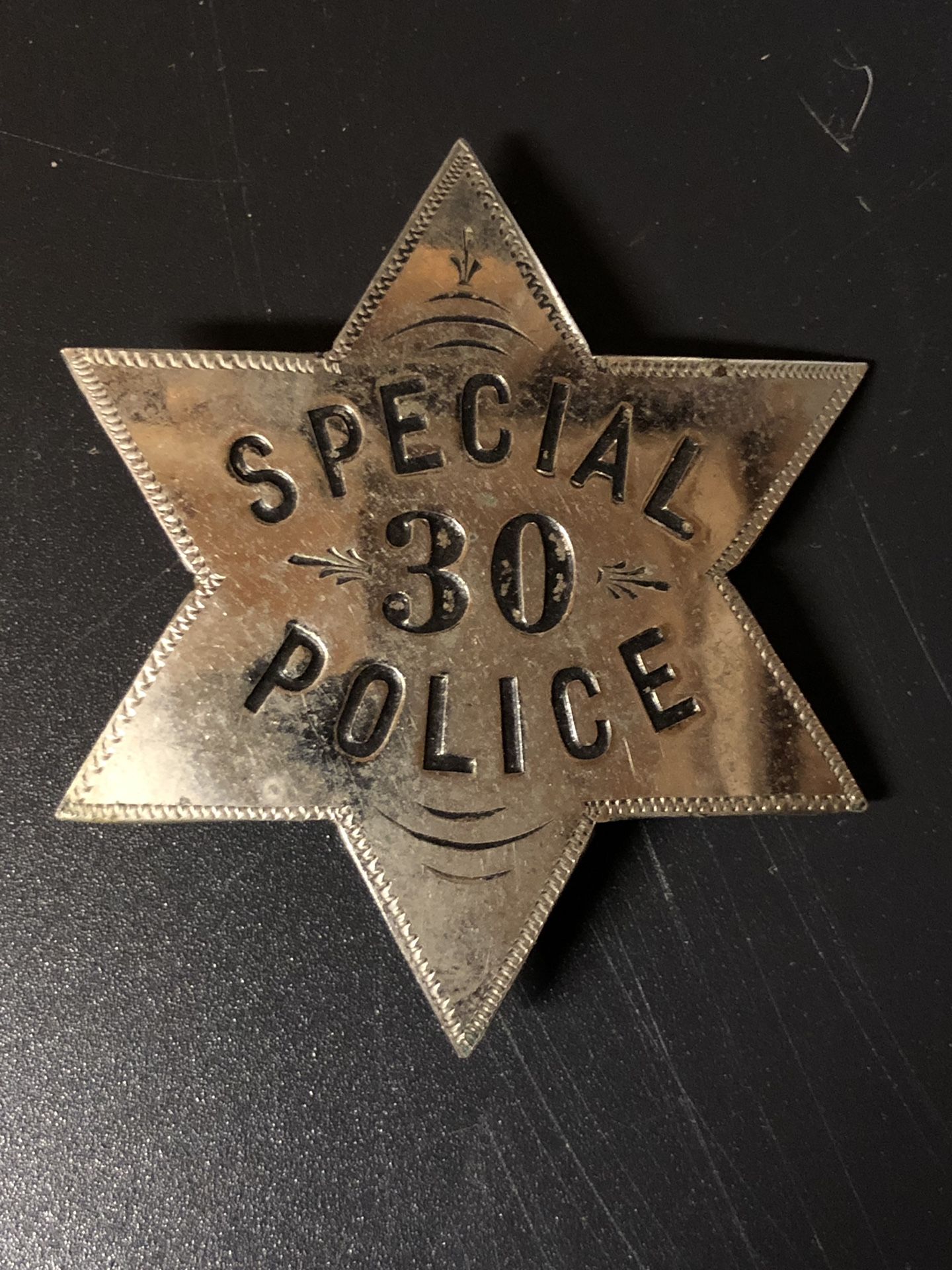 Antique S.M. Spencer Mfg. Co. SPECIAL 30 POLICE BADGE