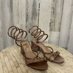 Windsor Cue The Glamour Satin Rhinestone Sprial Heels