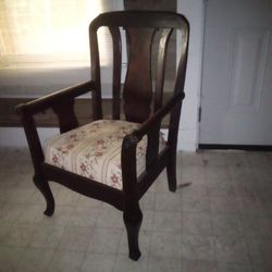 Antique Arm Chair Solid Wood Sturdy 