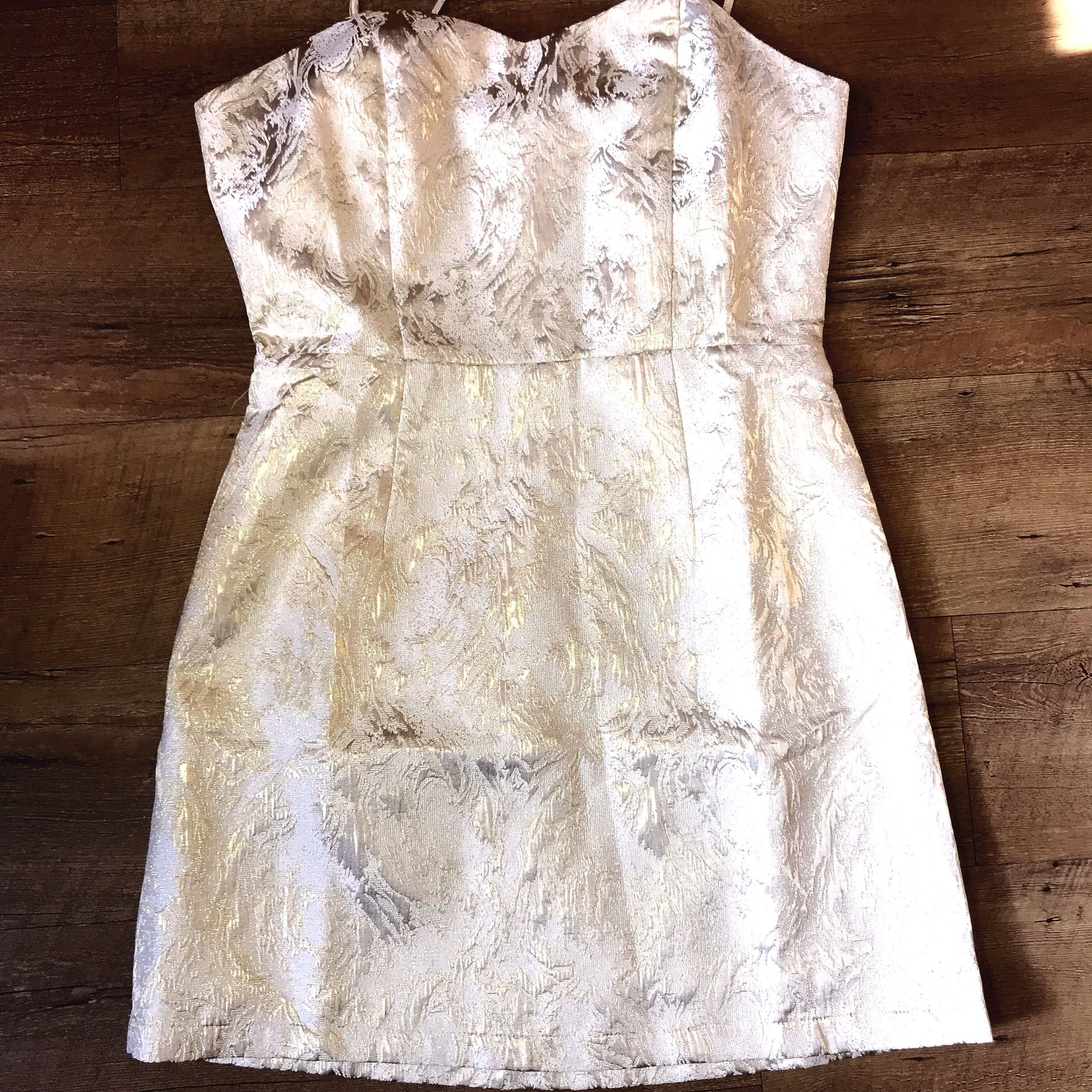 Gold and Cream Formal mini Dress Size Medium