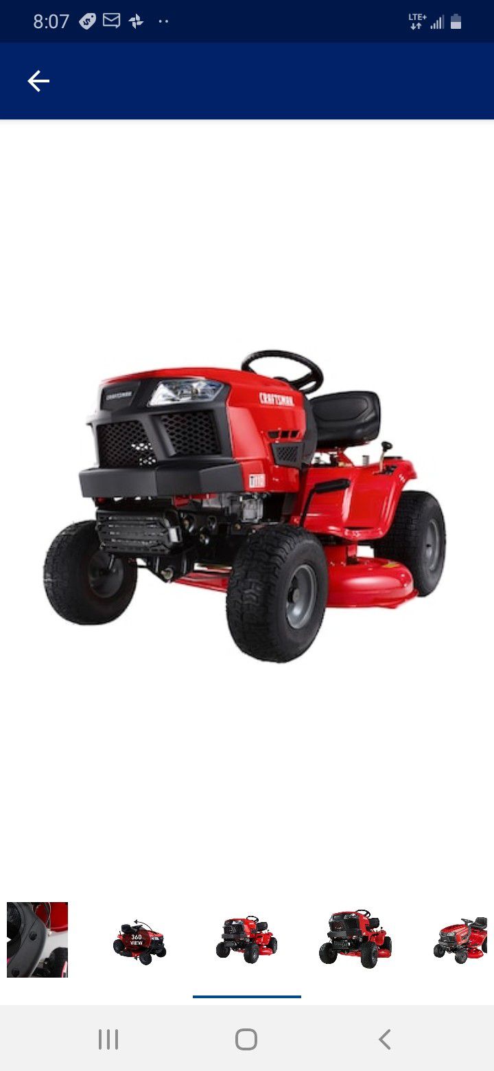 Craftsman t110 17.5 hp Manuel gear 42 in riding lawn mower with mulch capability (kit sold seperatly)