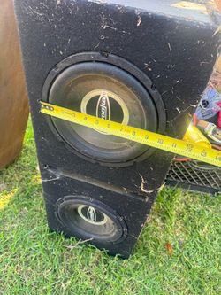 2 10” subs with box and amp