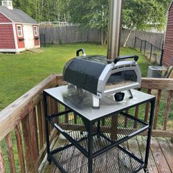 OONI Wood or Propane Pizza oven with Stainless Pizza table