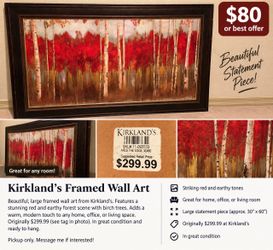 Kirkland's Framed Wall Art 30x60 Birch Forest