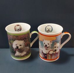 2 - Danbury Mint Wonderful Westies Porcelain Mugs
