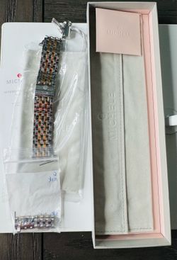 Michele two tone 18ct gold plated Apple Watch band