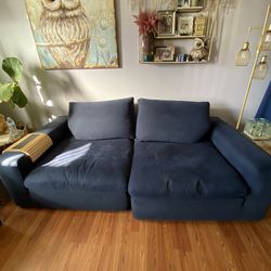 Wide Blue Sofa