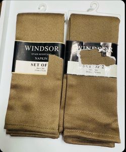 Windsor 20x20 Polyester Fabric Taupe Stain Resistant Napkins Set of 4 NEW $10 - Multiple Available