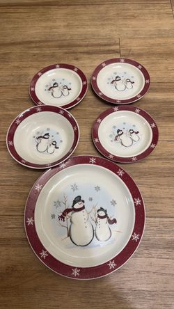 Royal Seasons Christmas Snowman Stoneware Set (5 Pieces)