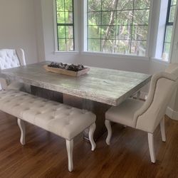 Z Gallerie Timber Dinning Set ( With Chairs & Benches)
