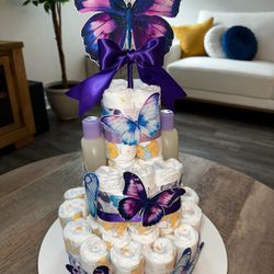 Butterfly Baby Diaper Cake 