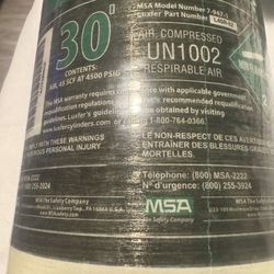 MSA SCBA Carbon Fiber Cylinder w/ Valve 30 Min 4500 Psig New Old Stock 06/2024