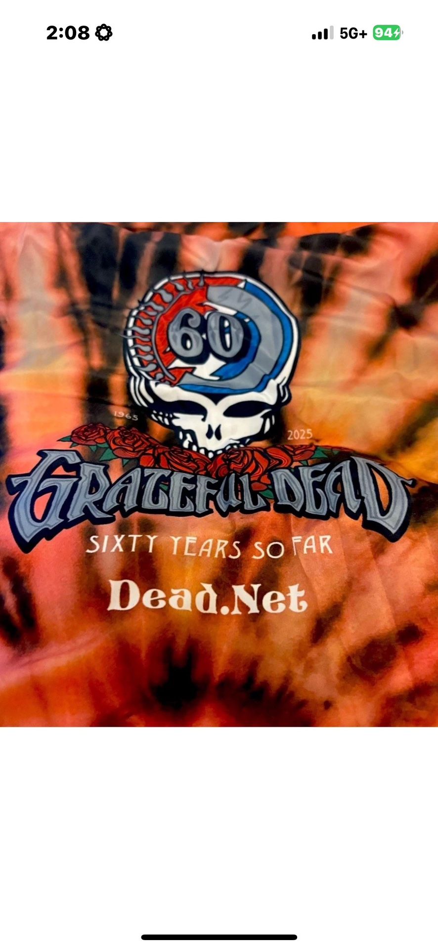 Exclusive San Francisco Giants x Grateful Dead 60 Years VIP Tie Dye Zip Up Vest — XL