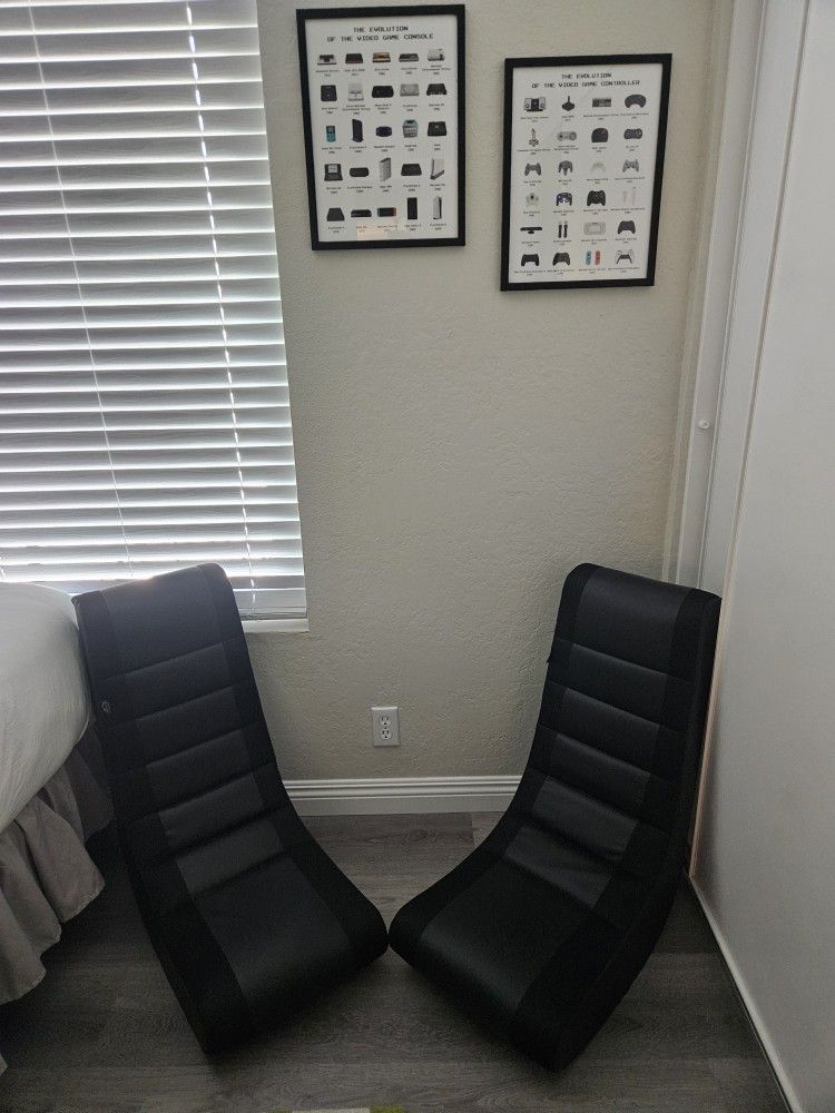 Two Awesome Video games Chairs And Video Game Art