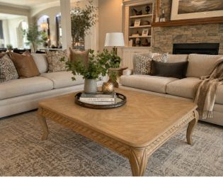 Beautiful Large Wood Coffee Table – Ornate Carved Design