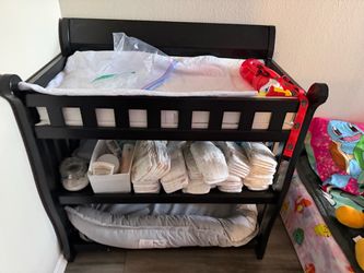 Black Wood Baby Changing Table